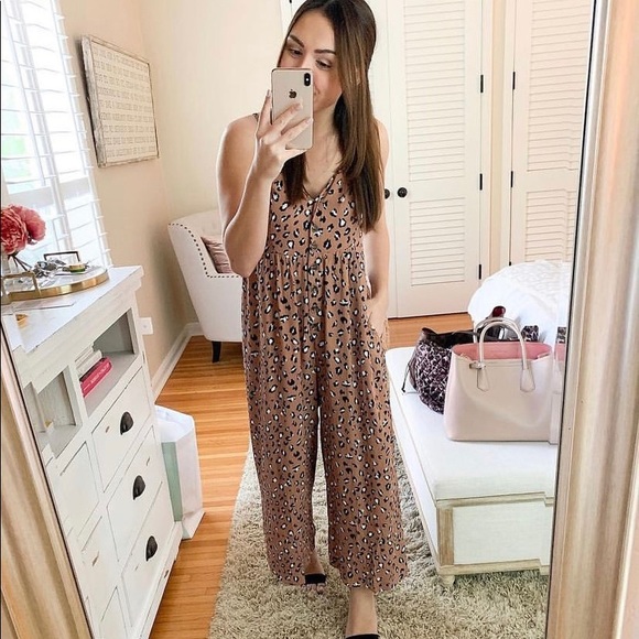 Pants - Boutique Cheetah Button Down Jumpsuit